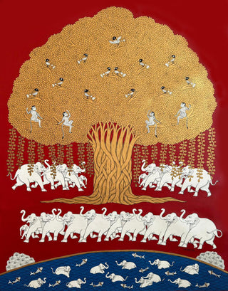 Elephants Under The Golden Tree