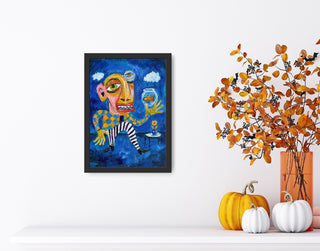 The Blue Room IV - painting by Kaushal Parikh