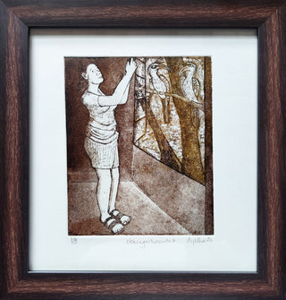 Hornbills outside my window - Etching by Ayesha Broacha (Framed)