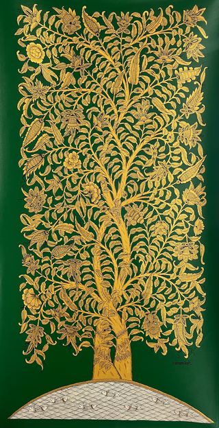 Tree Of Life With Pond- Green