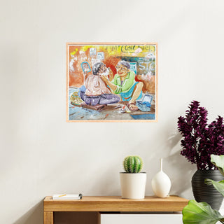 Barber at the Street Corner - Framed